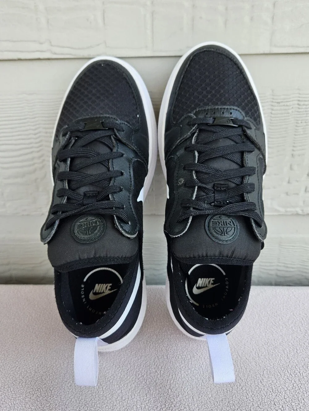 Nike Court Vision Alta TXT Shoes Women SZ 8.5 Black Platform Sneakers CW6536-001